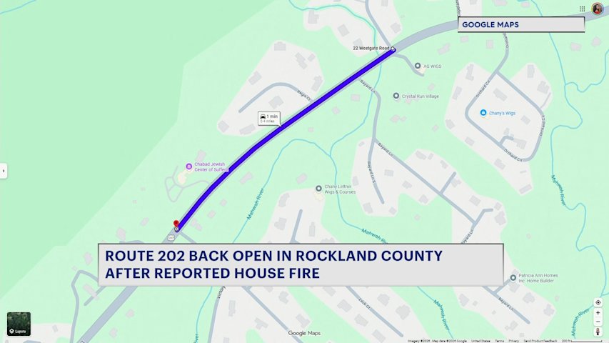 Video thumbnail for Route 202 reopens in Montebello after reported house fire shuts down roadway