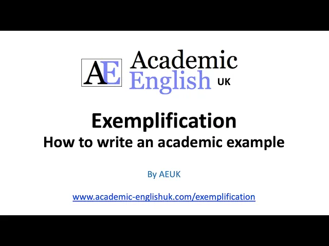 Video thumbnail for How to write an academic example: exemplification