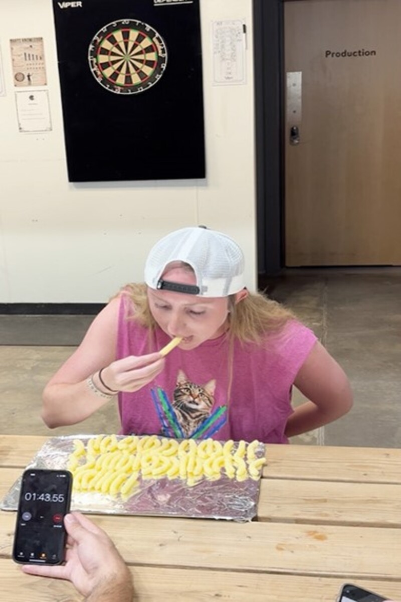 Video thumbnail for Most cheese puffs eaten in three minutes  46 by Grace Frazier
