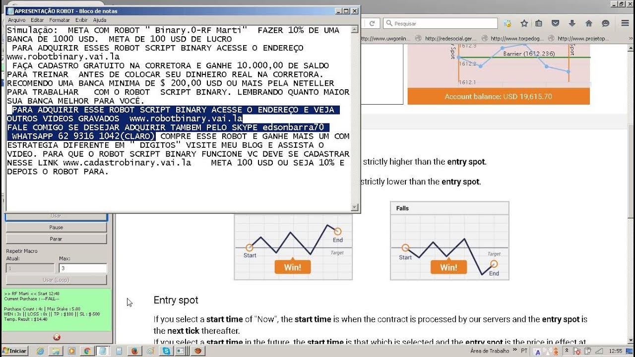 Video thumbnail for LUCROS $100. 58 COM ROBO BINARY EM 30 MIN.Acesse abaixo do video novo link atualizado 2019