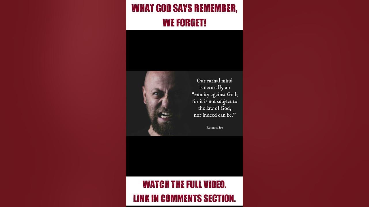 Video thumbnail for What God says remember, we forget!