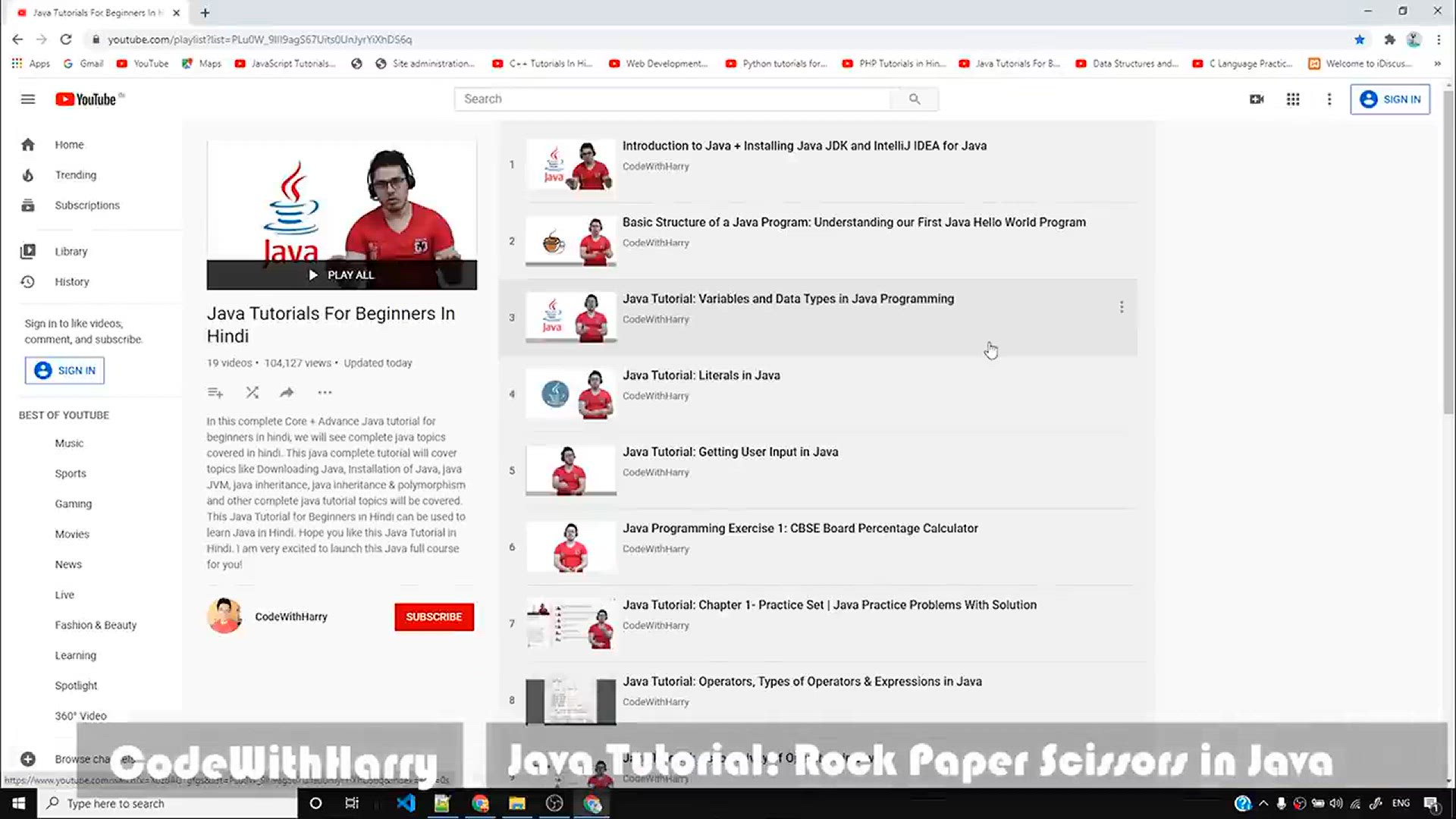 'Video thumbnail for Java Programming Exercise 2_ Rock, Paper Scissors Game in Java'