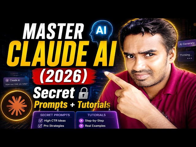 Video thumbnail for How to Use Claude AI Tutorials: Powerful Claude AI Prompts You Must Try in 2026