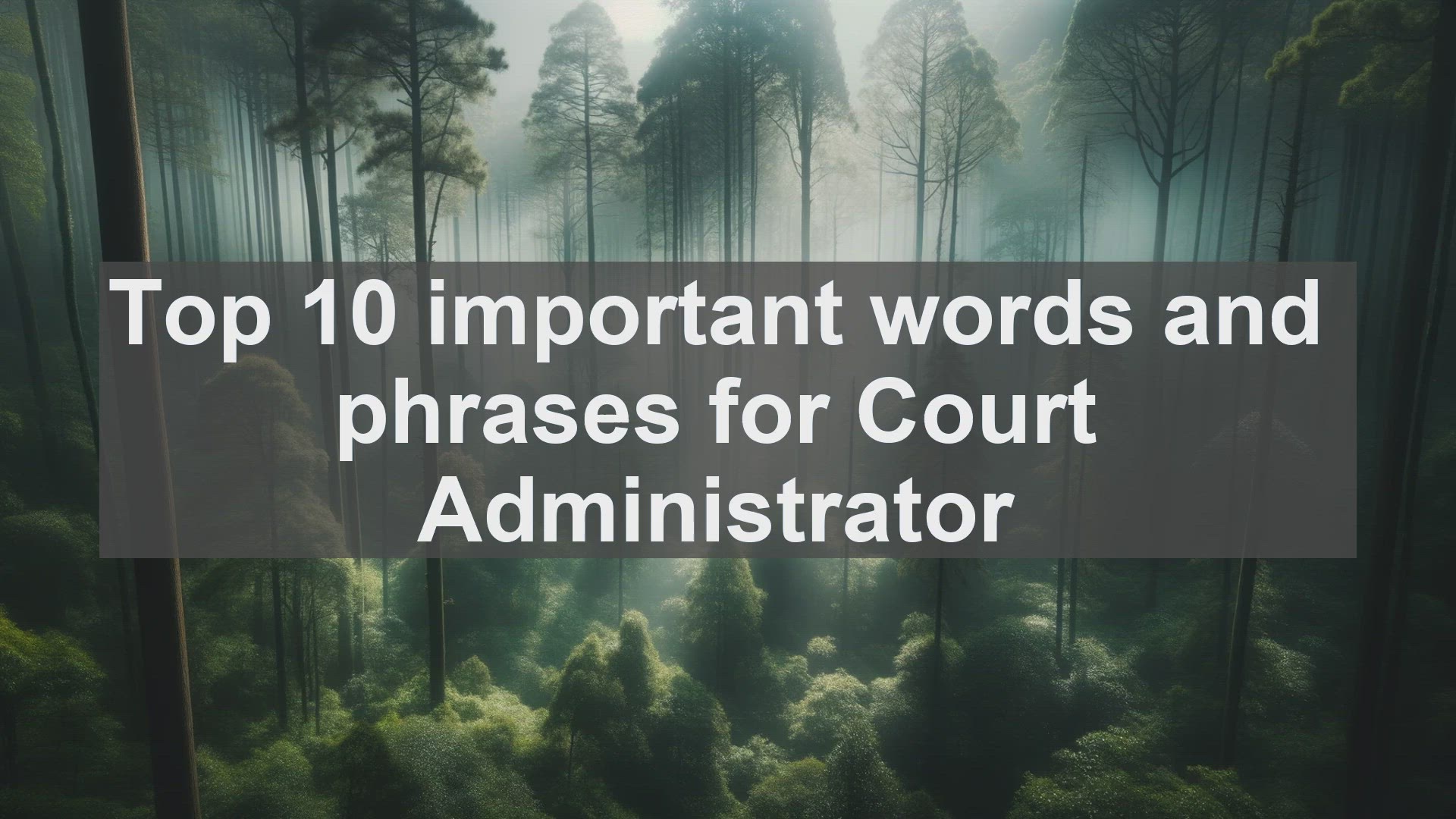 'Video thumbnail for Top 10 important words and phrases for Court Administrator'