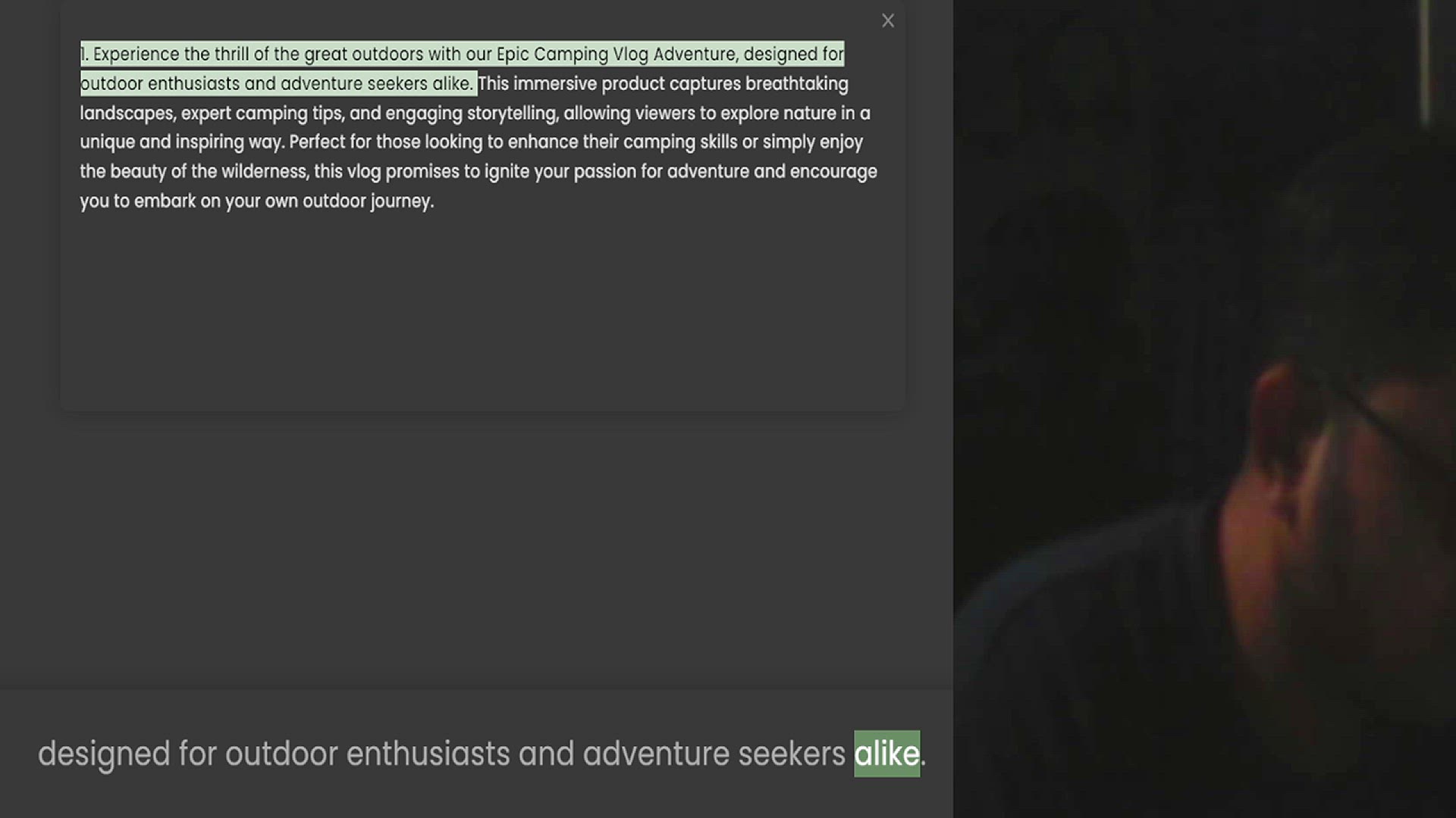 Video thumbnail for 1. Experience the thrill of the great outdoors with our Epic Camping Vlog Adventure, designed for outdoor enthusiasts and adventure seekers alike. This immersive product captures breathtaking landscapes, expert camping tips, and engaging