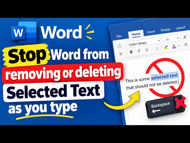 Video thumbnail for Stop Word from removing or deleting Selected Text as you type