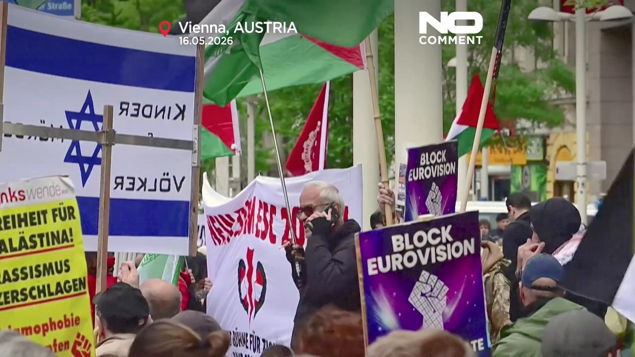 Video thumbnail for Eurovision final in Vienna overshadowed by protests over Israel’s participation