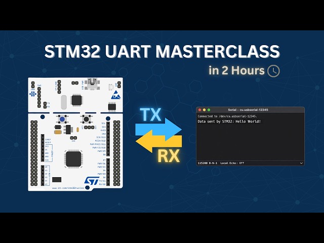 Video thumbnail for STM32 UART Complete Course: Polling, Interrupt, DMA, printf & OneWire