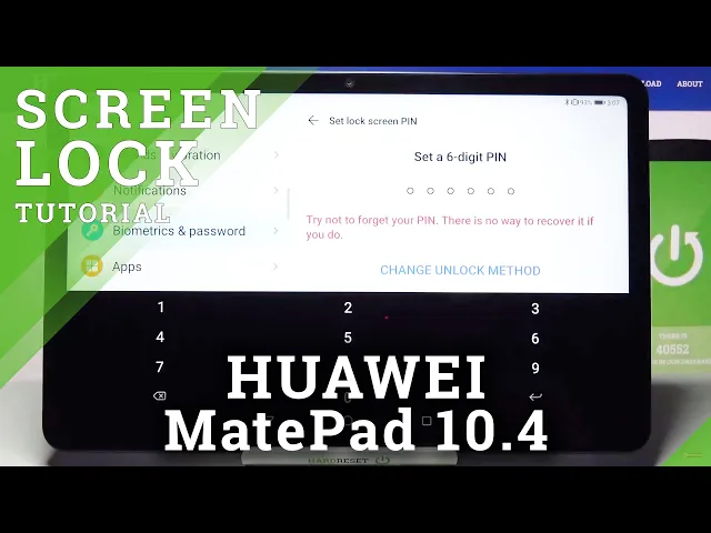 Video thumbnail for How to Set Up Screen Lock in HUAWEI MatePad 10.4 – Find Security Settings