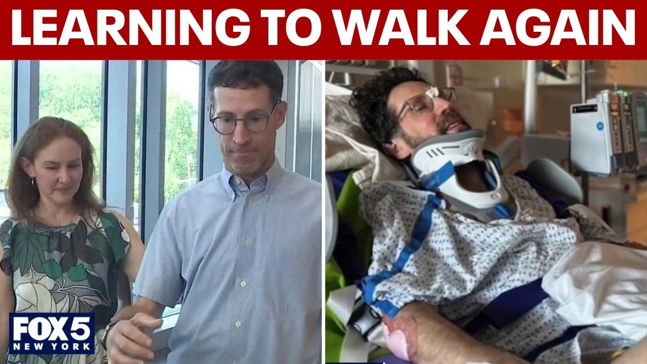 Video thumbnail for Long Island man learning how to walk again