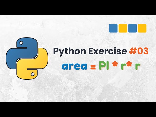 Video thumbnail for Python Exercise #03: Create a Python program to calculate the area of ​​a circle with radius r
