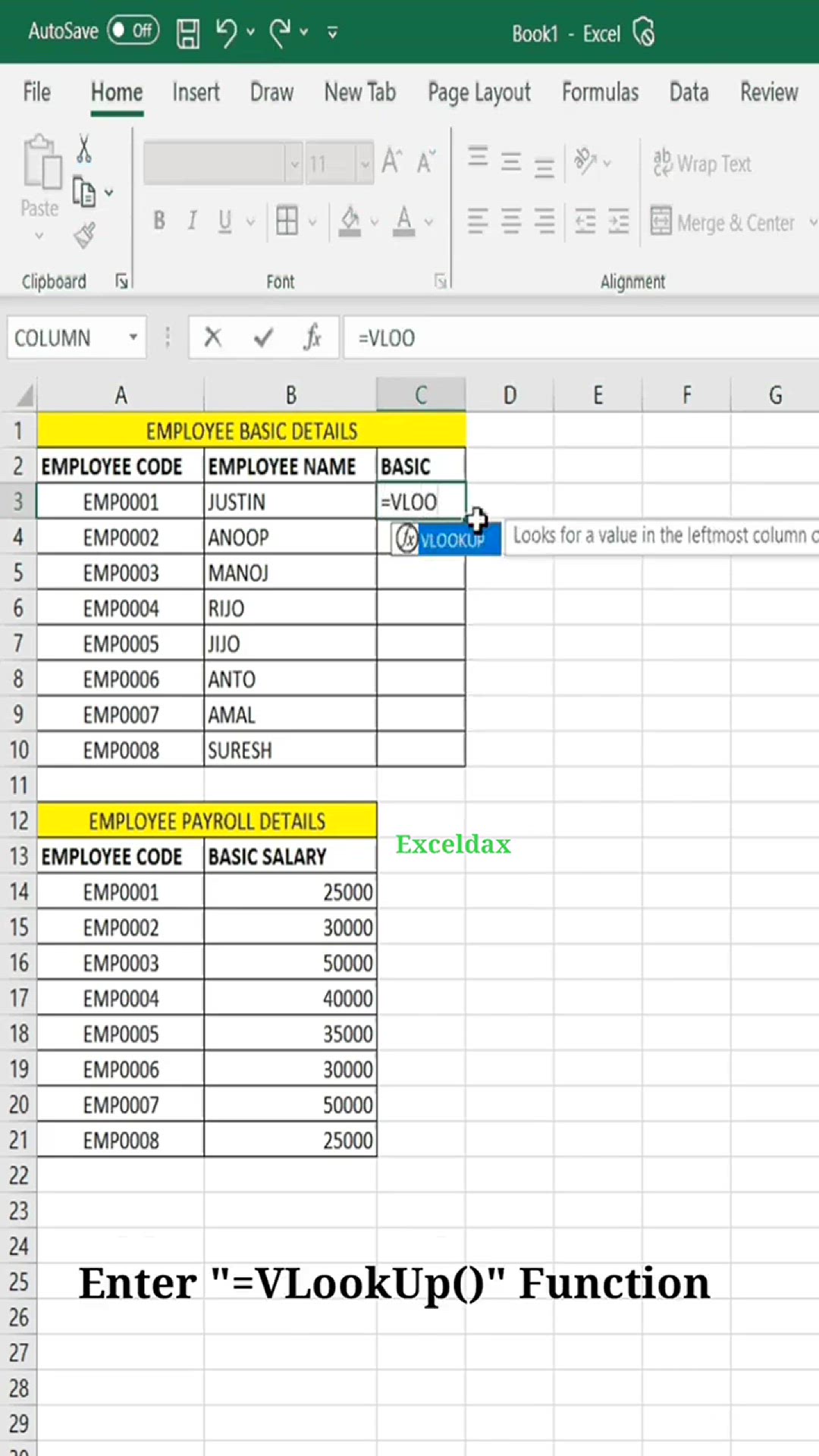 Video thumbnail for How to use the VLOOKUP function in Excel _ ExcelDax