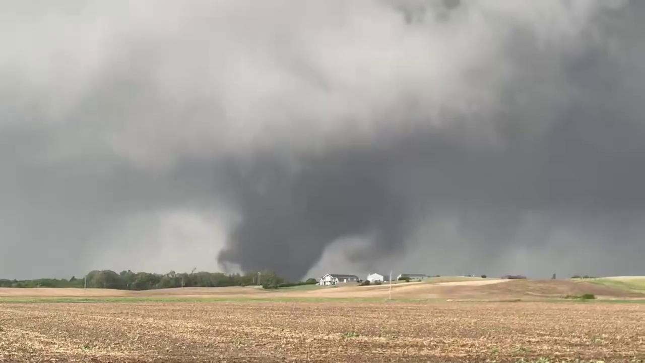 Video thumbnail for US: Tornado Tears Through St. Libory, Nebraska, Damaging Homes.