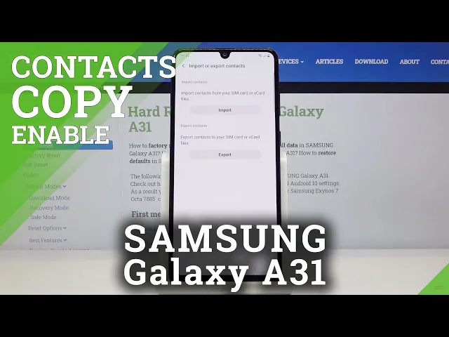 Video thumbnail for How to Transfer Contacts in SAMSUNG Galaxy A31 – Copy Contacts