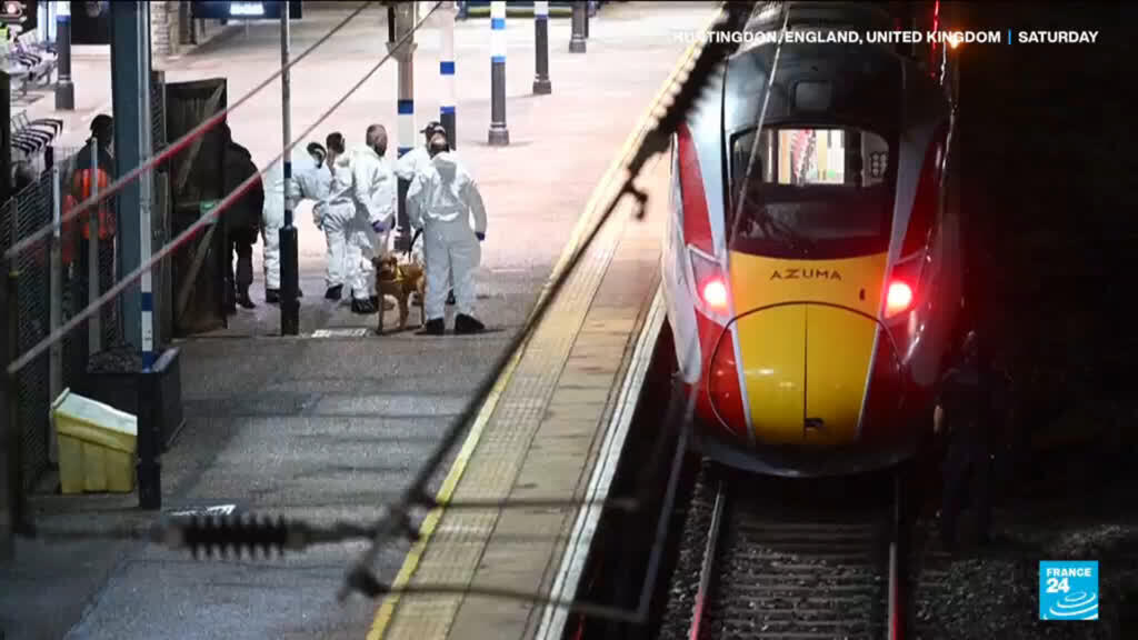 'Video thumbnail for UK train stabbings injure nine, police arrest two suspects'