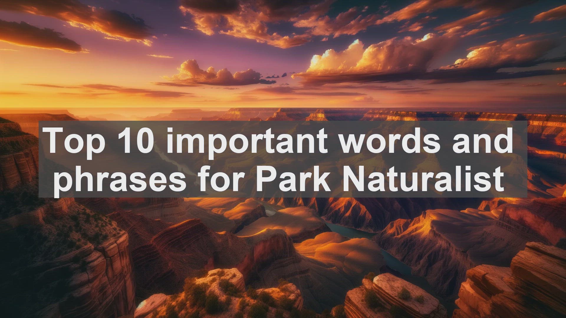 'Video thumbnail for Top 10 important words and phrases for Park Naturalist'