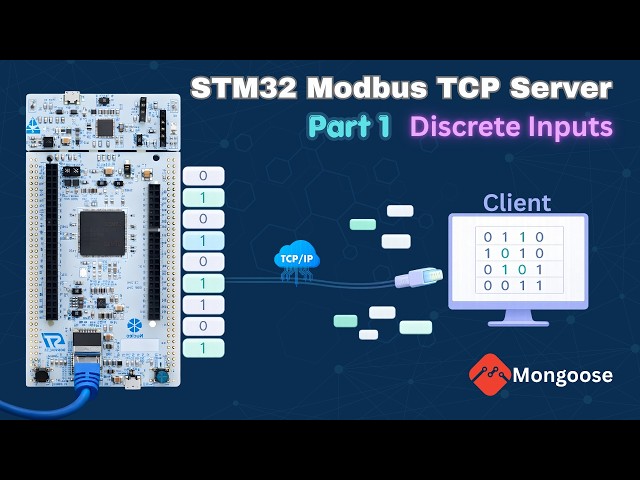 Video thumbnail for STM32 Modbus TCP Server: Read Discrete Inputs Using Mongoose