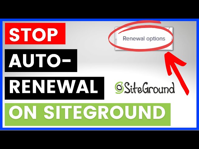 Video thumbnail for How To Stop Auto-Renewal Of Siteground subscription? [in 2025]