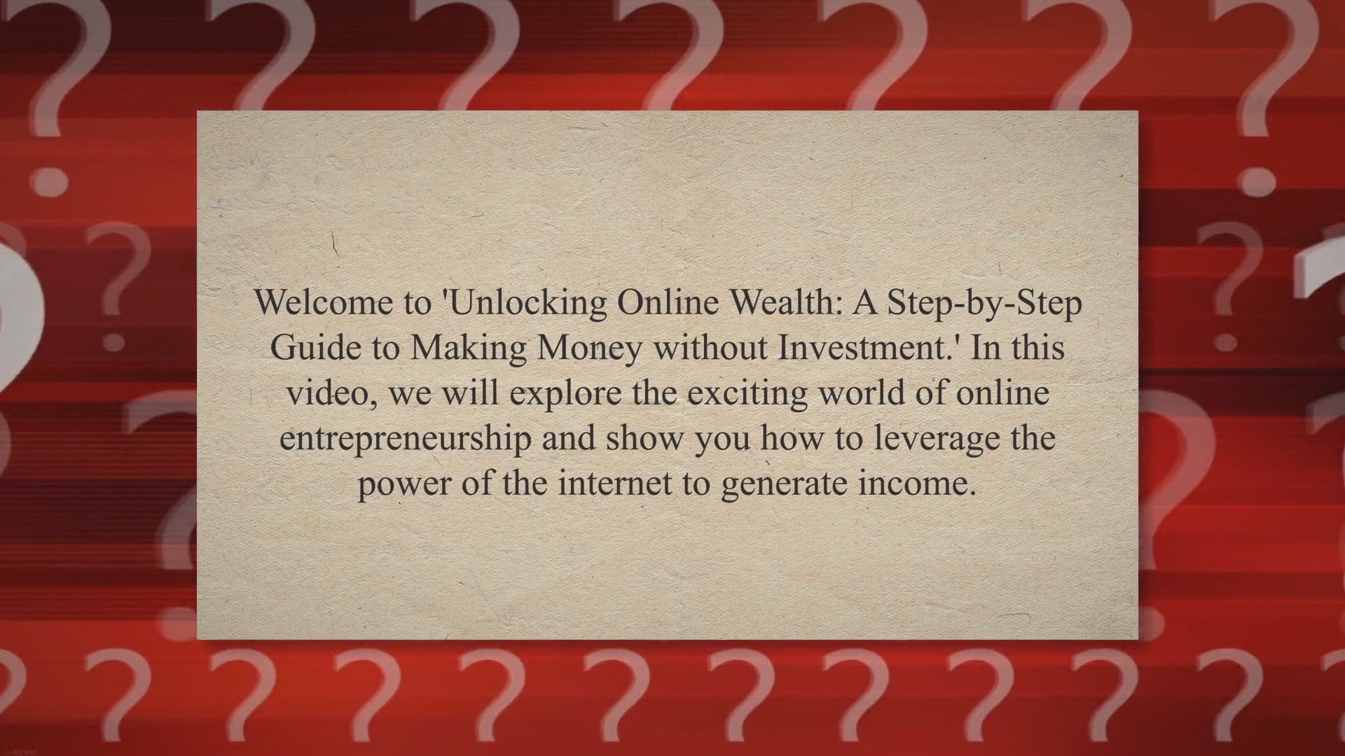 Video thumbnail for Unlocking Online Wealth: A Step-by-Step Guide to Making Money without Investment