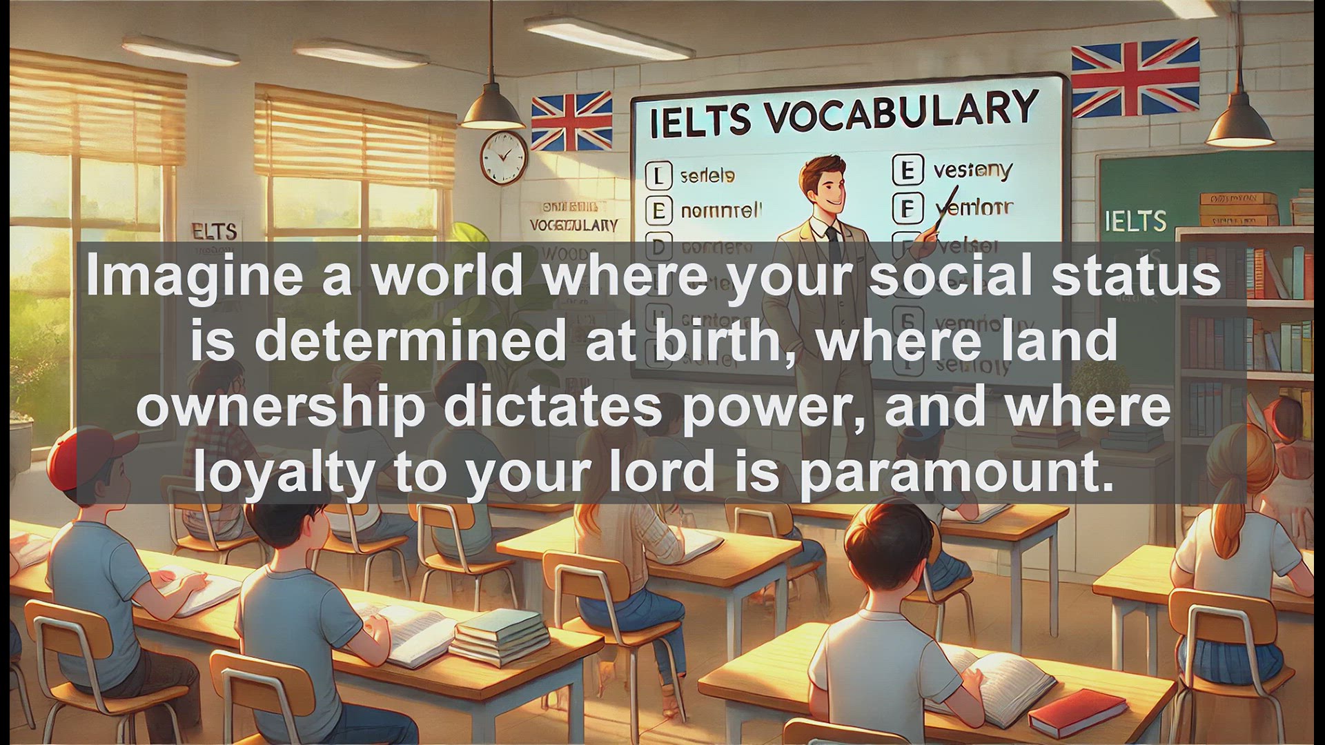 'Video thumbnail for 5000 Must Know IELTS 8.0 Vocabulary - Understanding 'Feudal': Key IELTS Vocabulary for Historical Context'