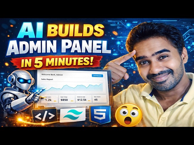 Video thumbnail for AI Builds Admin Panel in 5 Minutes!  (Tailwind CSS + HTML Tutorial)