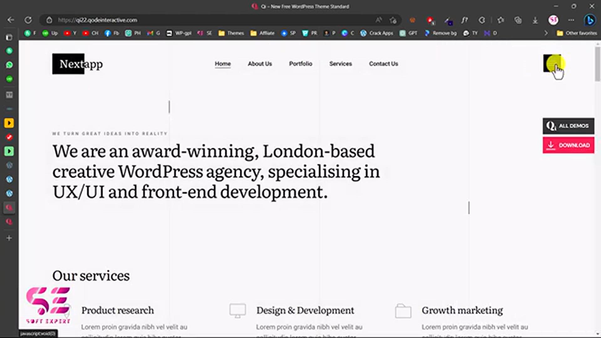 'Video thumbnail for Portfolio Website for a Web agency or Software House - FREE Elementor'