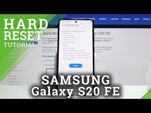 Video thumbnail for Hard Reset Operation on SAMSUNG Galaxy S20 FE – Restore Defaults