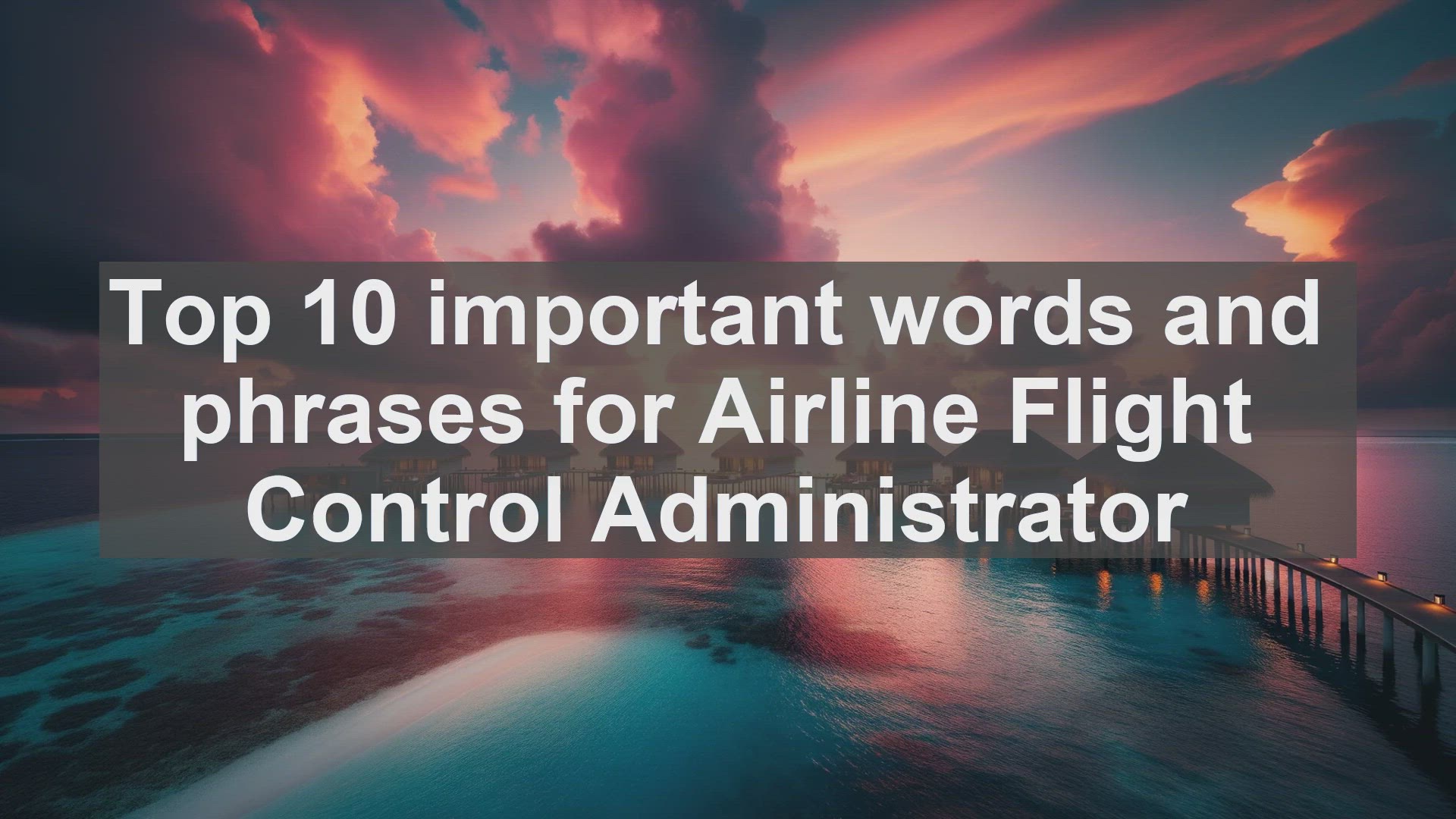 'Video thumbnail for Top 10 important words and phrases for Airline Flight Control Administrator'