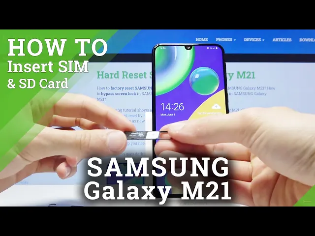 Video thumbnail for How to Insert Nano SIM & Micro SD Card to SAMSUNG Galaxy M21 – Find Card Slot