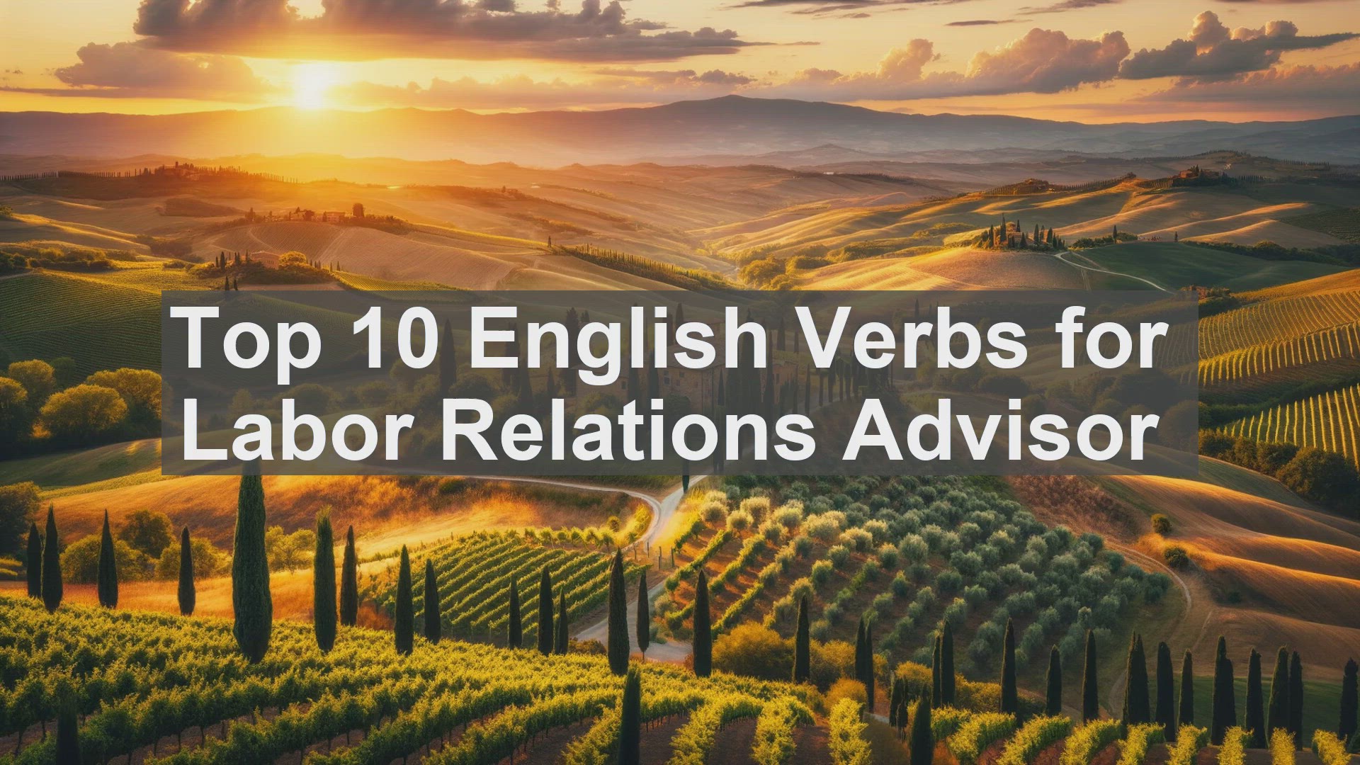 'Video thumbnail for Top 10 English Verbs for Labor Relations Advisor'