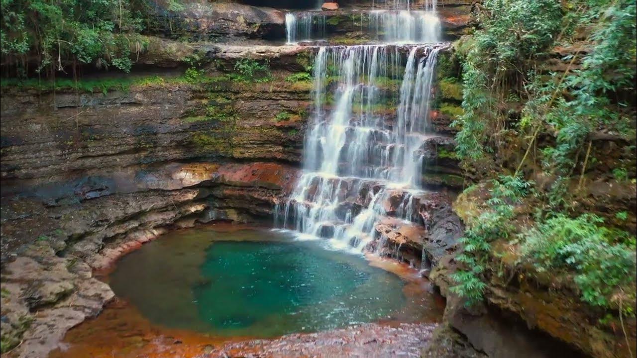 Video thumbnail for Three Tiered Wei Sawdong Waterfall in Meghalaya | Meghalaya Tourism