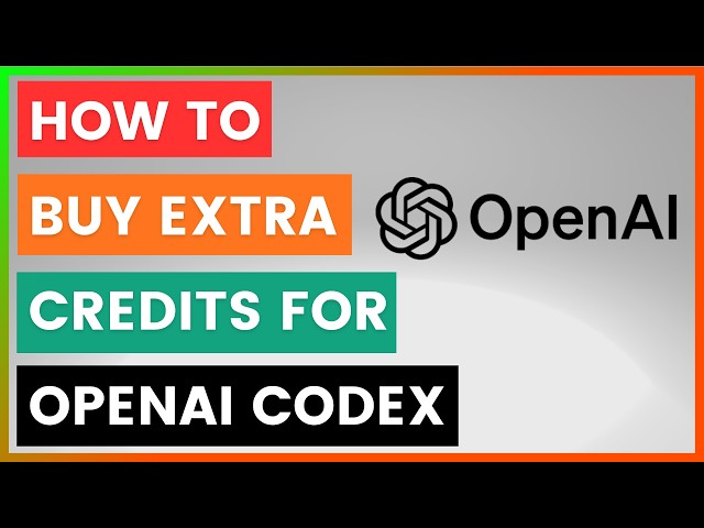 Video thumbnail for How To Buy Extra Credits For OpenAI Codex? [in 2026]
