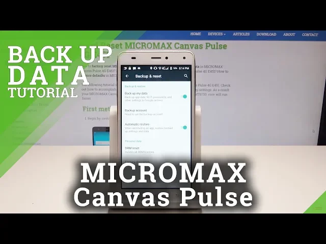 Video thumbnail for How to Backup Data in MICROMAX Canvas Pulse 4G E451 - Backup Account Creation