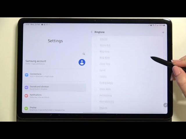 Video thumbnail for How to Change Ringtone in SAMSUNG Galaxy Tab S8 – Find Ringtone Section