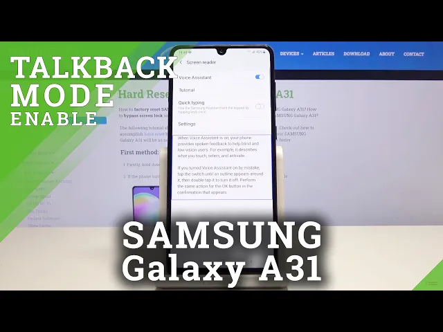 Video thumbnail for How to Activate TalkBack on SAMSUNG Galaxy A31 – Activate Voice Assistant