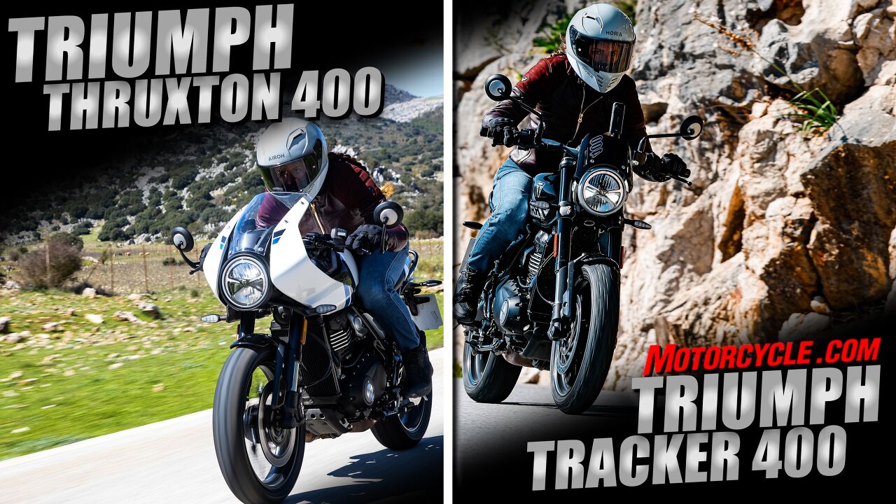 Video thumbnail for 2026 Triumph Thruxton 400 and 2027 Triumph Tracker 400 Review | Modern, Well-Designed, and Fun
