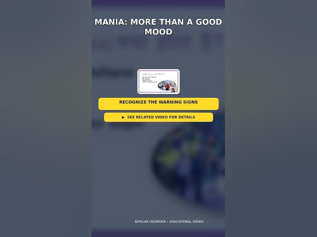Video thumbnail for 01 उन्माद सिर्फ अच्छा मूड होने से ज्यादा है। Mania is more than a good mood | #mentalhealth #bipolar