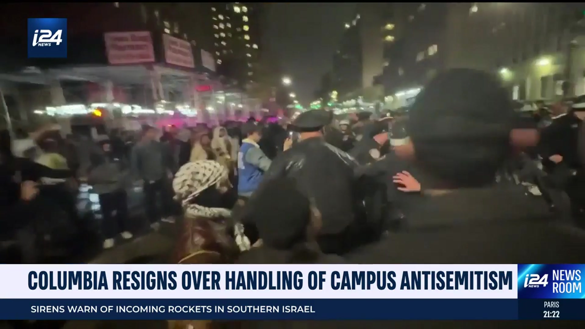 'Video thumbnail for Columbia resigns over handling of campus antisemitism'