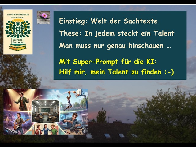 Video thumbnail for Jeder Mensch hat ein Talent? Einfach ausprobieren - wir geben Tipps und die KI kann helfen!