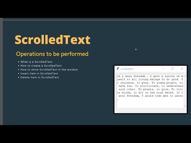 Video thumbnail for How to create a ScrolledText in Tkinter  ( Python Tkinter Ep.11 )