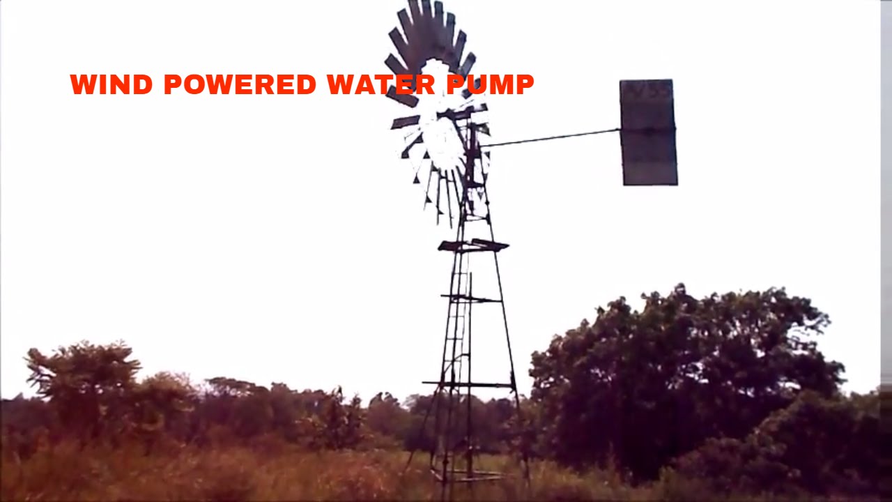 'Video thumbnail for Wind powered water pump in India/Wind mill water pump/Pumping water without electricity,'