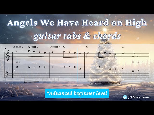 'Video thumbnail for Angels We Have Heard On High guitar tabs and chords 🎸🪽'