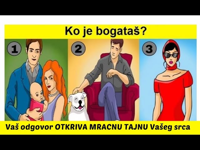 Video thumbnail for ŠTA MISLITE KO JE BOGATAŠ NA SLICI? Vaš odgovor OTKRIVA MRAČNU TAJNU Vašeg srca