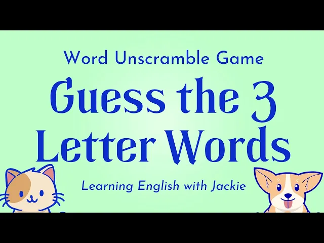 Video thumbnail for Word Unscramble Game | Guess the 3 Letter Words