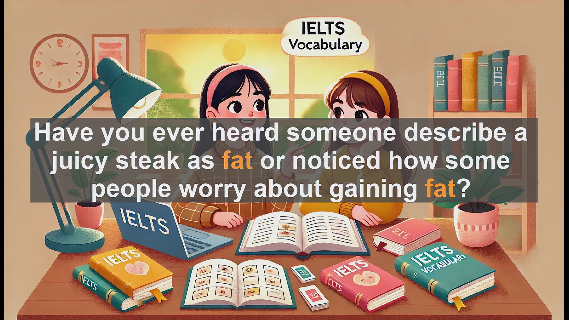 'Video thumbnail for 2500 Must Know IELTS 5.5 Vocabulary - Understanding the Word 'Fat' in English: Meanings and Usage'