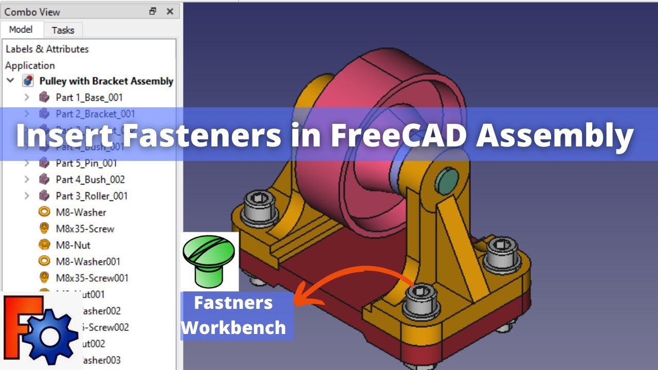 'Video thumbnail for Insert Fasteners in FreeCAD Assembly | FreeCAD Fasteners | FreeCAD Tutorial | Mechnexus |'