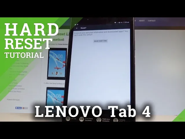 Video thumbnail for How to Factory Reset LENOVO Tab 4 - Wipe Data / Restore Defaults |HardReset.Info