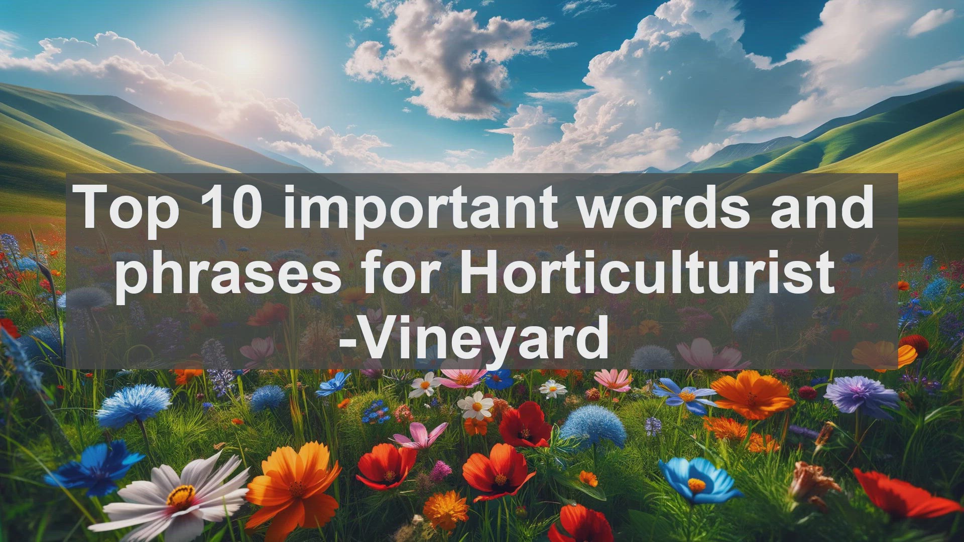 'Video thumbnail for Top 10 important words and phrases for Horticulturist Vineyard'