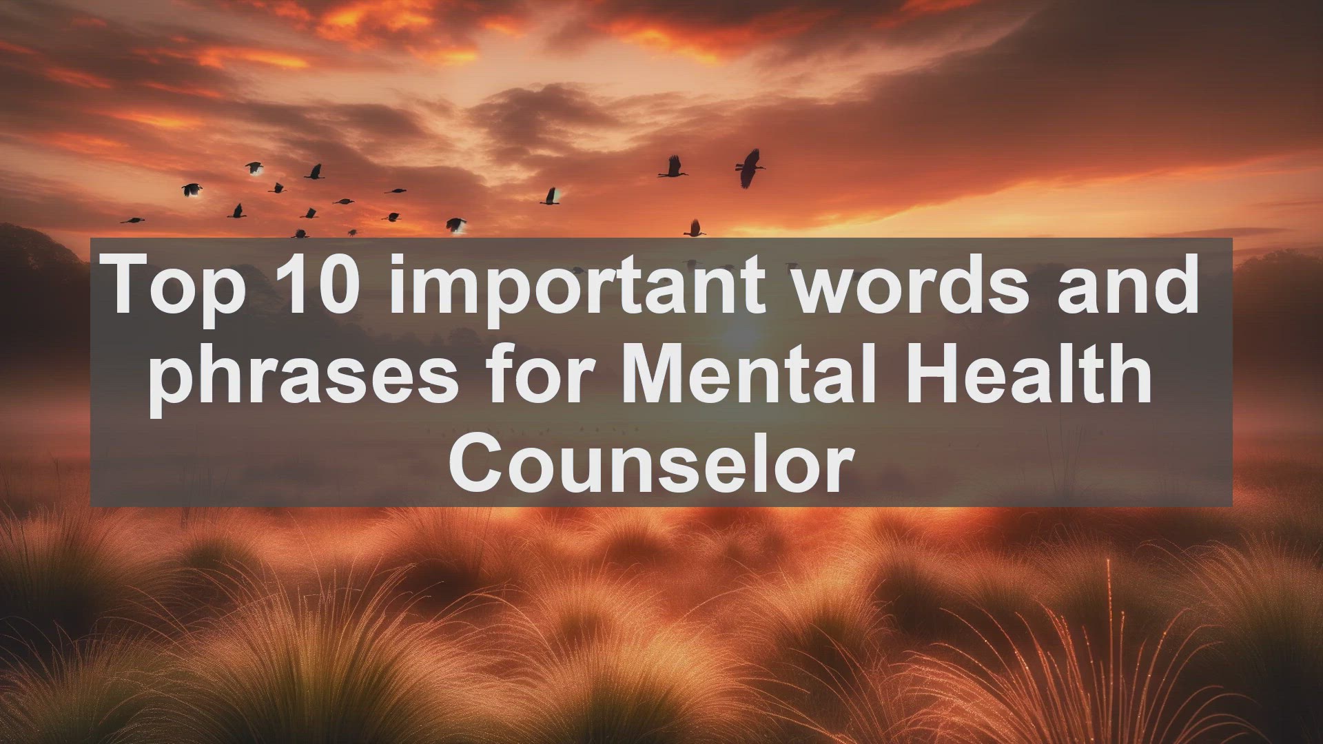 'Video thumbnail for Top 10 important words and phrases for Mental Health Counselor'