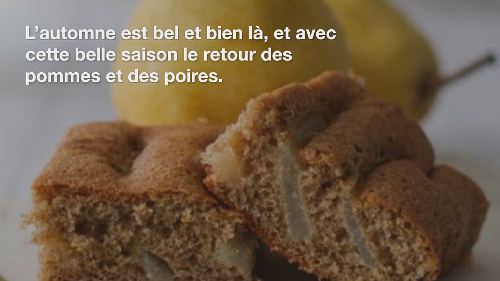 Video thumbnail for Cake moelleux aux poires et farine de seigle